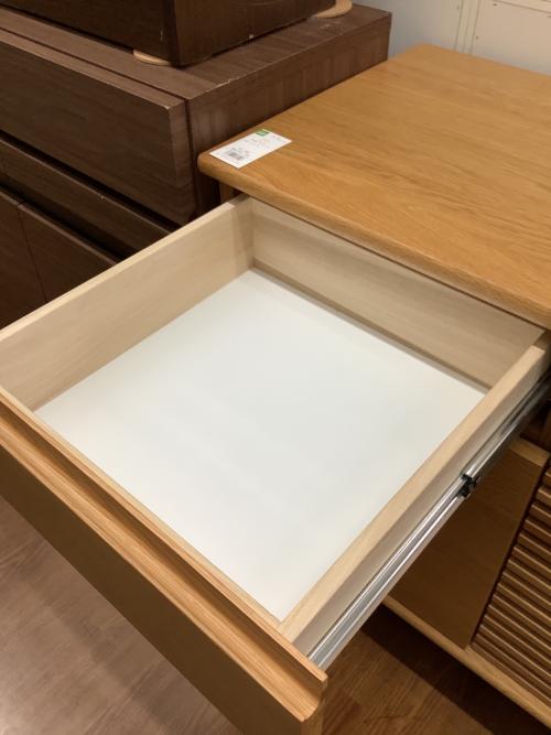 unicoナチュラルウッド キャビネット UNICO (ウニコ) キャビネット ナチュラル 216 2枚扉 引き出し付