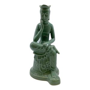 秋然作 文桂天仏像 高麗青磁