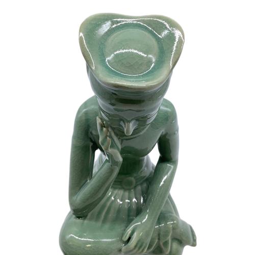 秋然作 文桂天仏像 高麗青磁