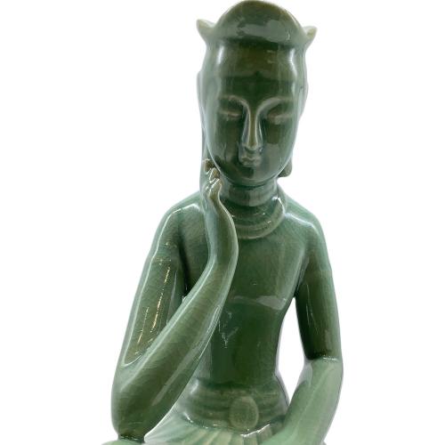 秋然作 文桂天仏像 高麗青磁