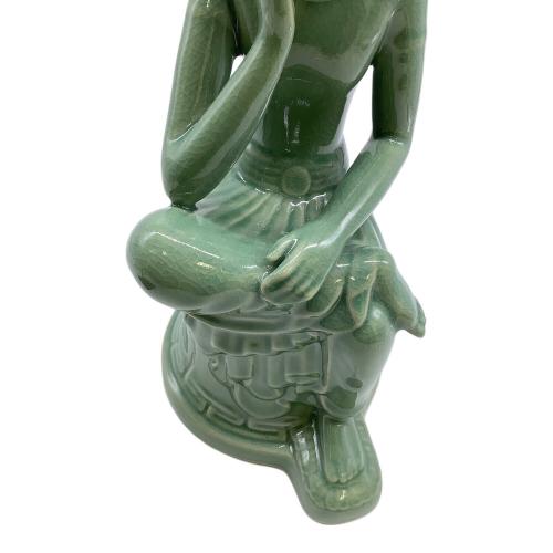 秋然作 文桂天仏像 高麗青磁