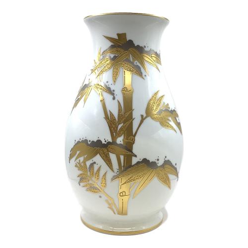 大倉陶園 (オオクラトウエン) 花瓶 金蝕雪持竹