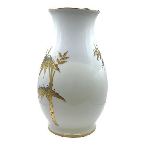 大倉陶園 (オオクラトウエン) 花瓶 金蝕雪持竹