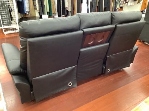 YAMADA (ヤマダオリジナル) 3人掛けリクライニングソファー ブラック 191 電動 YES140013 半革