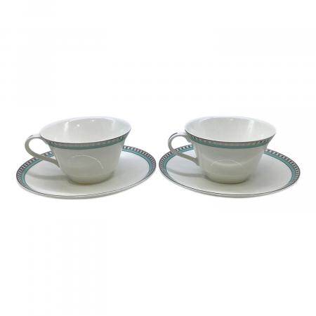 美品　ティファニー　プラチナブルーバンド　プレート&カップ2セット Amazon｜ティファニー TIFFANY＆Co カップ ペアカップ プラチナ