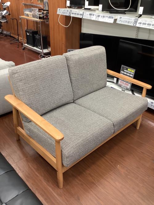 ニトリ 2人掛けソファー グレー×ナチュラル 41 ファブリック マイス