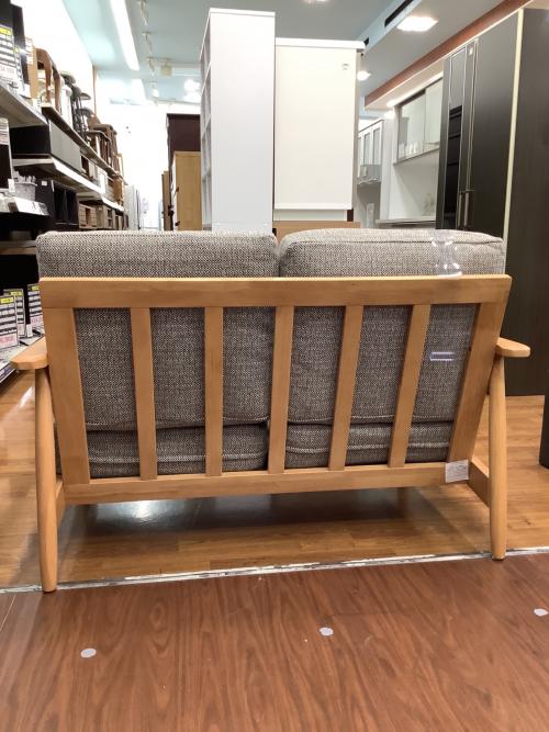 ニトリ 2人掛けソファー グレー×ナチュラル 41 ファブリック マイス