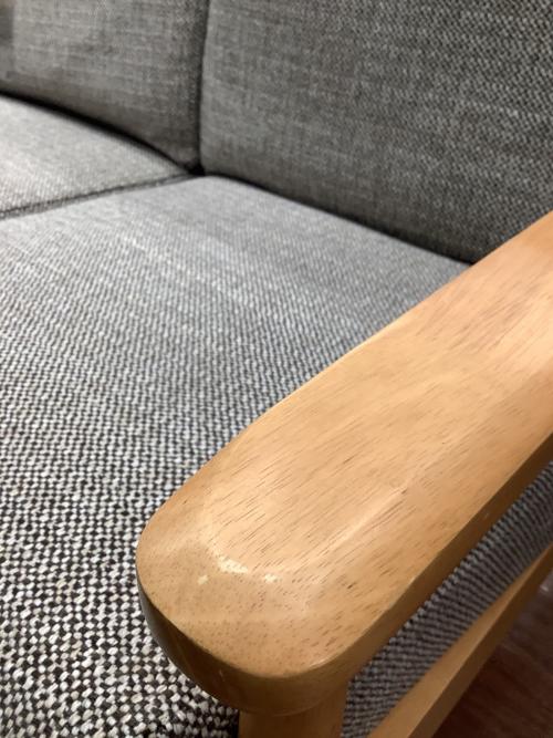 ニトリ 2人掛けソファー グレー×ナチュラル 41 ファブリック