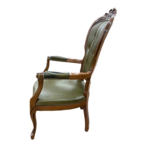 チェア グリーン×ブラウン