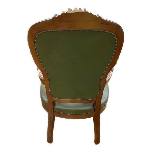 チェア グリーン×ブラウン