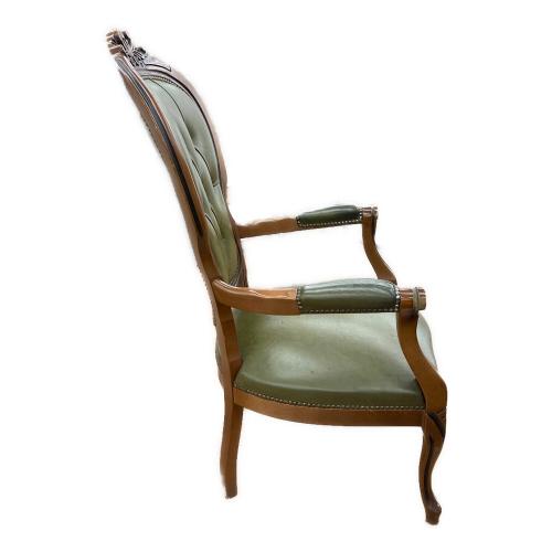 チェア グリーン×ブラウン