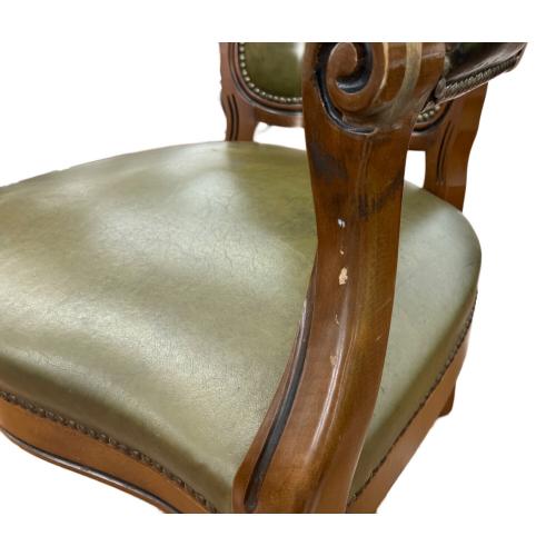 チェア グリーン×ブラウン