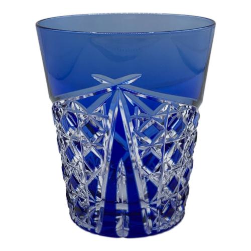 KAGAMI CRYSTAL (カガミクリスタル) ロックグラス 江戸切子 ブルー