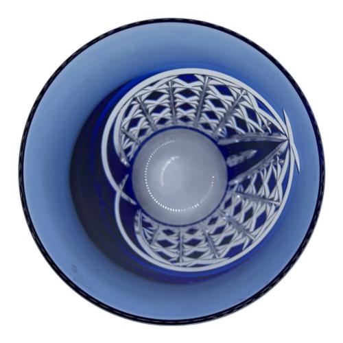 KAGAMI CRYSTAL (カガミクリスタル) ロックグラス 江戸切子 ブルー