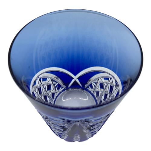 KAGAMI CRYSTAL (カガミクリスタル) ロックグラス 江戸切子 ブルー