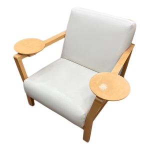 karimoku (カリモク) 1人掛けソファー ホワイト×ナチュラル