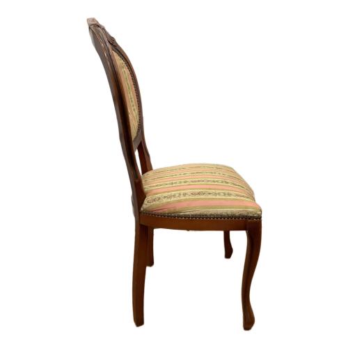 ロココ調ヴィンテージチェア ブラウン×ピンク