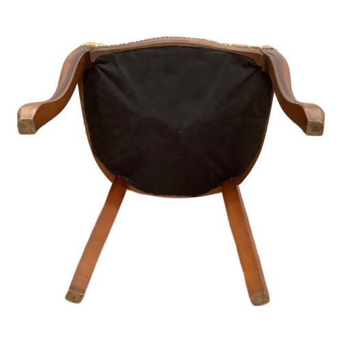 ロココ調ヴィンテージチェア ブラウン×ピンク