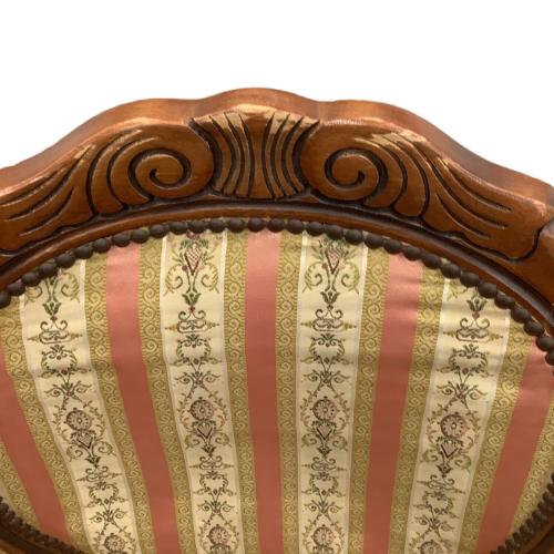 ロココ調ヴィンテージチェア ブラウン×ピンク