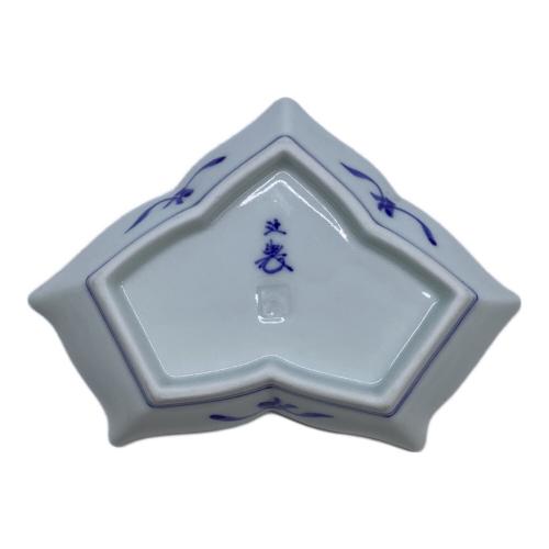 宮内庁御用達 変形皿 辻常陸製変形皿 辻精磁社 三鷺文絵変形皿