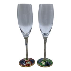 有田焼 (アリタヤキ) シャンパンフルート 染錦葡萄