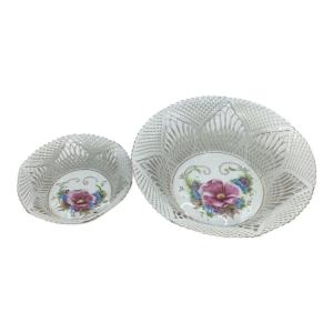 PORCELAIN MANUFACTURERS (ポーセリン マニファクチヤー) 陶器 レースバスケット 2Ｐセット
