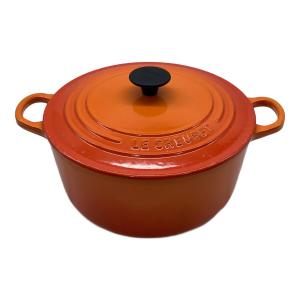 LE CREUSET (ルクルーゼ) 両手鍋 22 オレンジ ココット・ロンド
