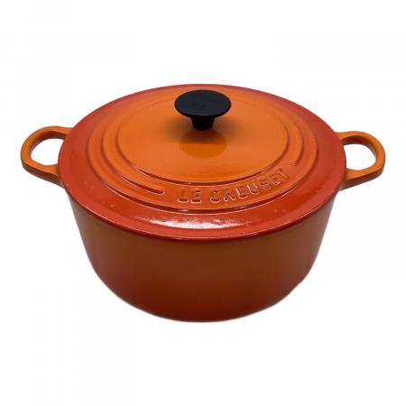 LE CREUSET (ルクルーゼ) 両手鍋 22 オレンジ ココット・ロンド