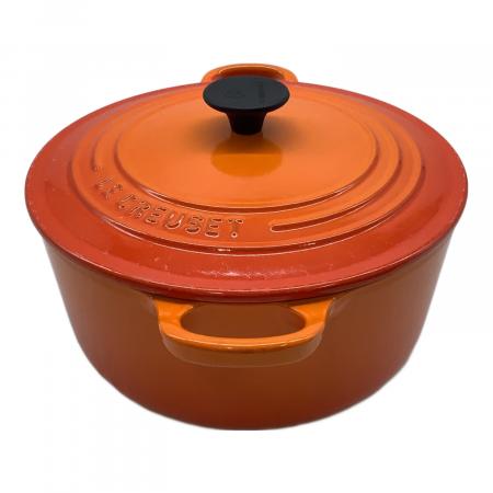 LE CREUSET (ルクルーゼ) 両手鍋 22 オレンジ ココット・ロンド