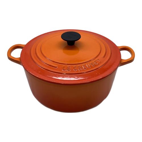 LE CREUSET (ルクルーゼ) 両手鍋 22 オレンジ ココット・ロンド