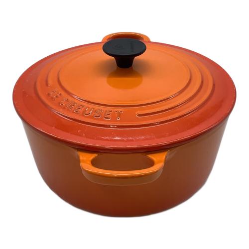 LE CREUSET (ルクルーゼ) 両手鍋 22 オレンジ ココット・ロンド