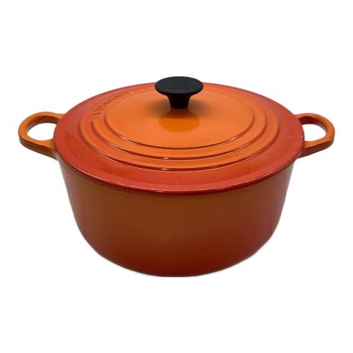 LE CREUSET (ルクルーゼ) 両手鍋 22 オレンジ ココット・ロンド