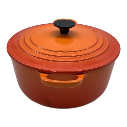 LE CREUSET (ルクルーゼ) 両手鍋 22 オレンジ ココット・ロンド