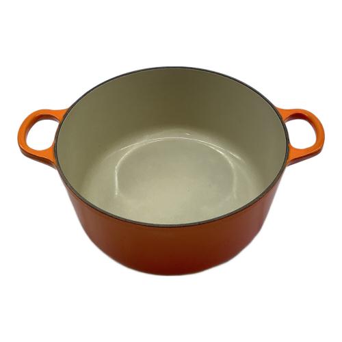 LE CREUSET (ルクルーゼ) 両手鍋 22 オレンジ ココット・ロンド