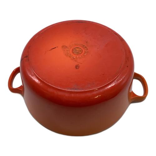 LE CREUSET (ルクルーゼ) 両手鍋 22 オレンジ ココット・ロンド