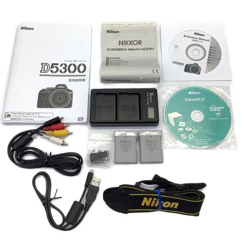 Nikon (ニコン) デジタル一眼レフカメラ D5300 ダブルズームレンズキット AF-P18-55mm /3.5-5.6G、AF-S 55-200mm/4-5.6G II