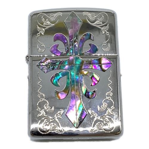 ZIPPO (ジッポ) オイルライター 2007年製 U.S.A製 armor 貝貼りシリーズ クロス