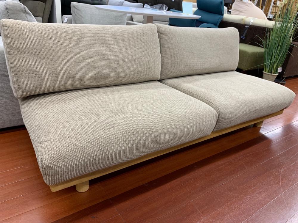 無印良品 (ムジルシリョウヒン) 2人掛けソファー グレー×ナチュラル