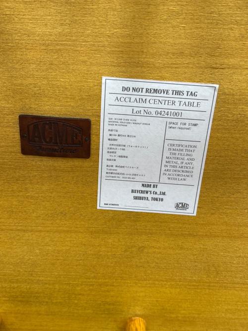 ACME Furniture (アクメファニチャー) ACCLAIM CENTER TABLE（アクレイムセンターテーブル）幅120㎝ ナチュラル