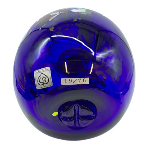 skrdlovice ガラス置物 リンゴ ブルー 19/76