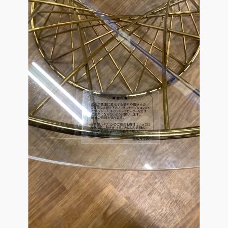 Franc franc (フランフラン) ローテーブル ゴールド 144 ガラストップ マーリア 幅90㎝