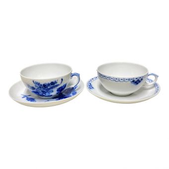 ROYAL COPENHAGEN (ロイヤル・コペンハーゲン) ティーカップ&ソーサー プリンセス/ブルーフラワーカーブ 2Pセット