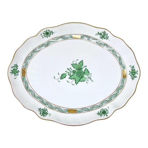 Herend (ヘレンド) オーバルディッシュ アポニーグリーン
