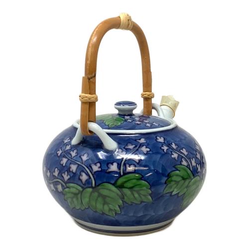 源右衛門窯 (ゲンエモンガマ) 茶器セット 染錦牡丹唐草 急須1・蓋付き湯呑み茶碗5