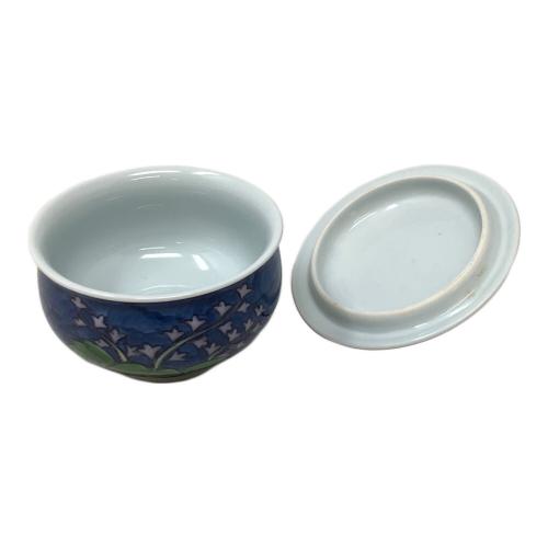 源右衛門窯 (ゲンエモンガマ) 茶器セット 染錦牡丹唐草 急須1・蓋付き湯呑み茶碗5