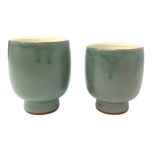 無名異焼 (ムミョウイヤキ) 夫婦湯呑 5代目伊藤赤水作 赤水窯