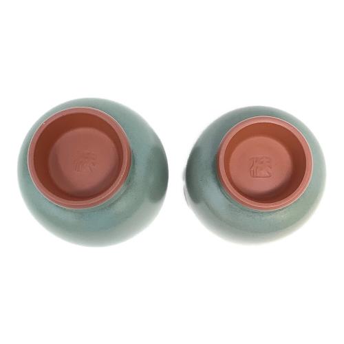 無名異焼 (ムミョウイヤキ) 夫婦湯呑 5代目伊藤赤水作 赤水窯