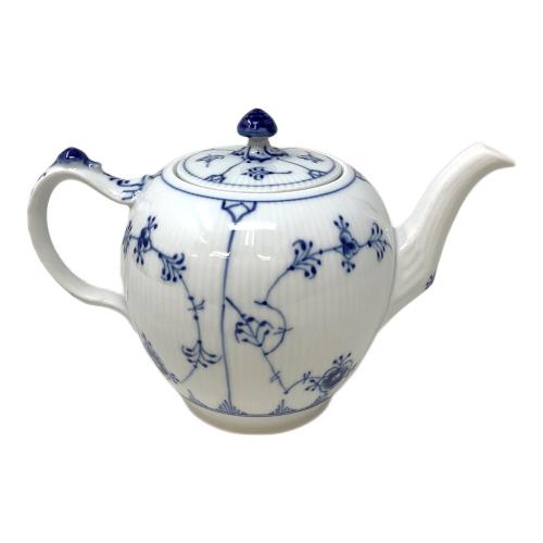 ROYAL COPENHAGEN (ロイヤル・コペンハーゲン) ティーポット 1985-91年製・1000ml・ヨゴレ有 ブルーフルーテッド・プレイン
