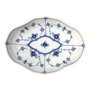 ROYAL COPENHAGEN (ロイヤル・コペンハーゲン) 舟形ディッシュ ブルーフルーテッド・プレイン 90年代