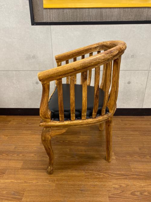 チェア 猫脚 ブラウン×ブラック（がたつき有）